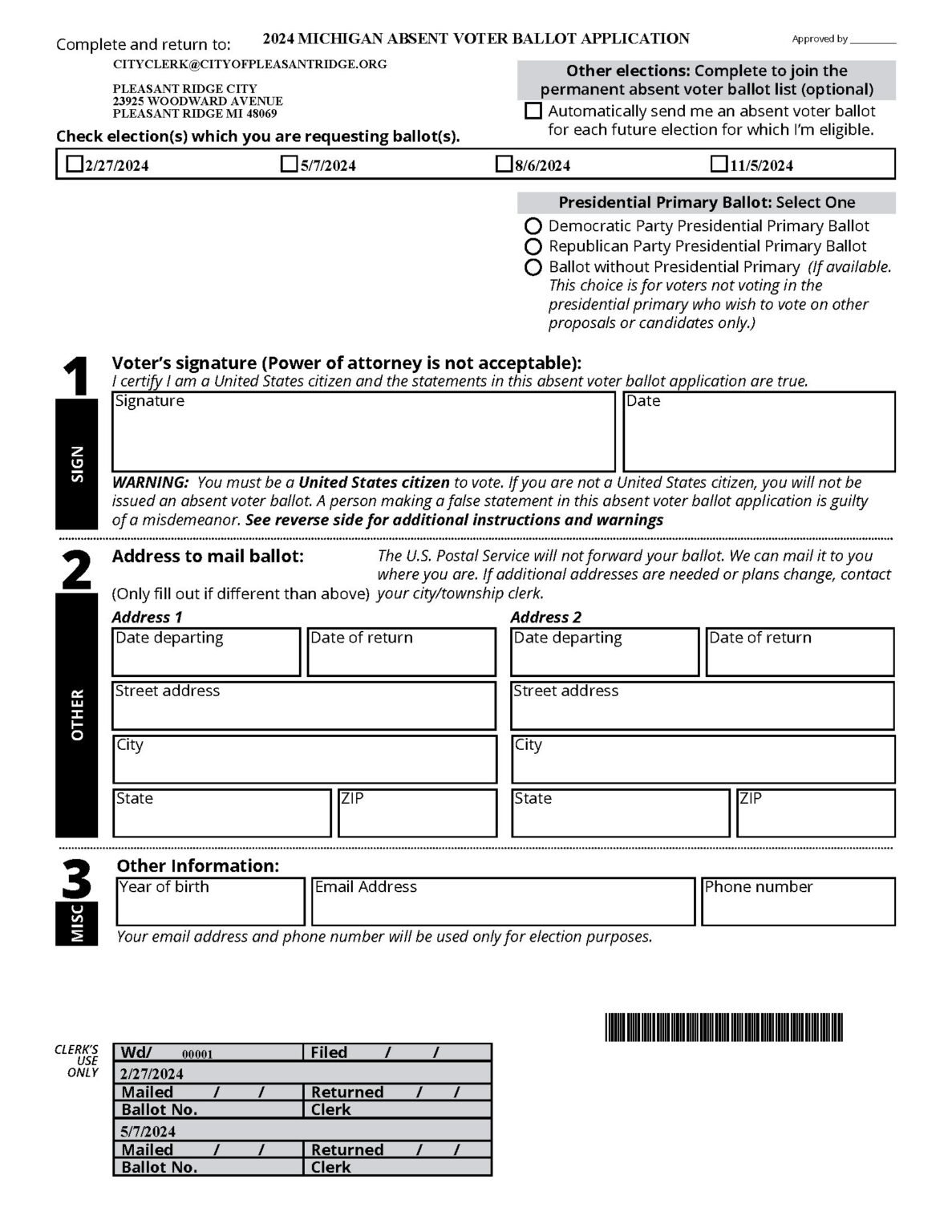 2024 AV Application SAMPLE City Of Pleasant Ridge Michigan   2024 AV Application SAMPLE 1187x1536 